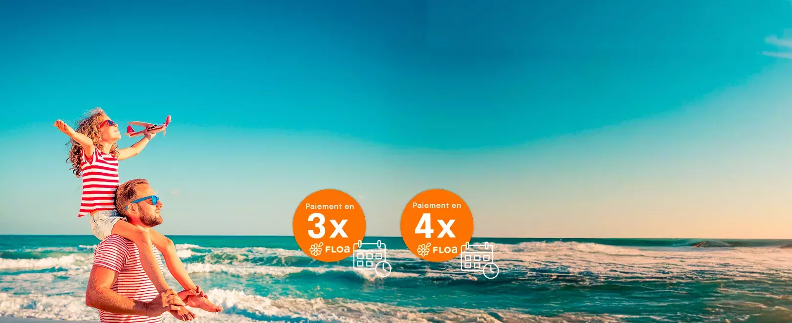 Père fille sur la plage