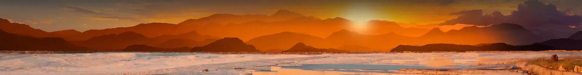 coucher de soleil sur pamukkale