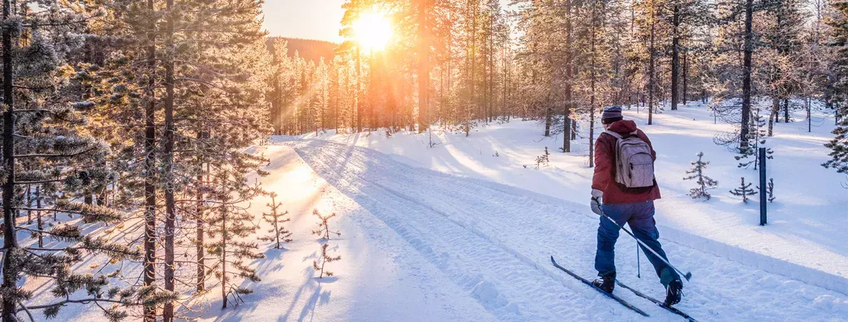 homme faisant du ski de fond