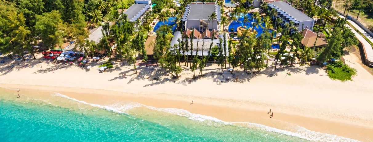 vue d'ensemble de l'hôtel et de la plage