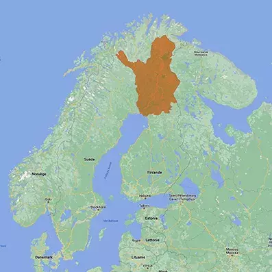 la carte géographique de la Laponie