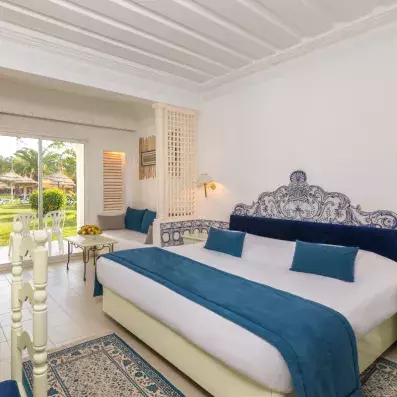 chambre lit double vue jardin