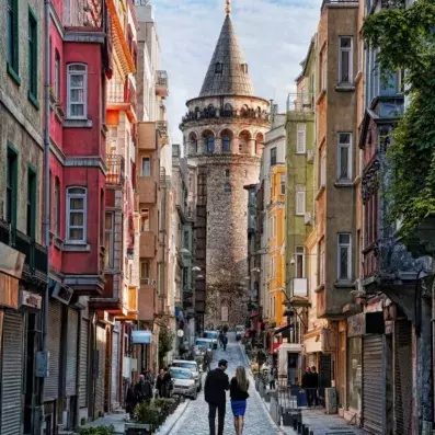 vue des ruelles du centre ville d'Istanbul 