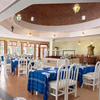 restaurant nappe bleue