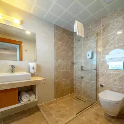 salle de bain avec douche 