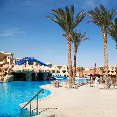 piscine avec palmiers