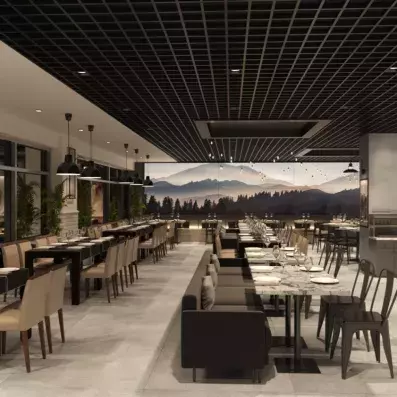 restaurant du buffet avec des tables et chaises