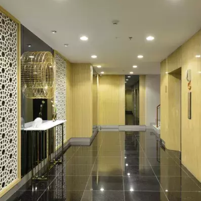 hall d'entrée de l'hôtel avec ascenseur 