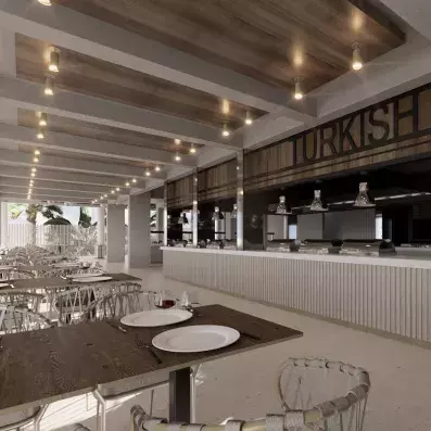 salle de restaurant avec le buffet