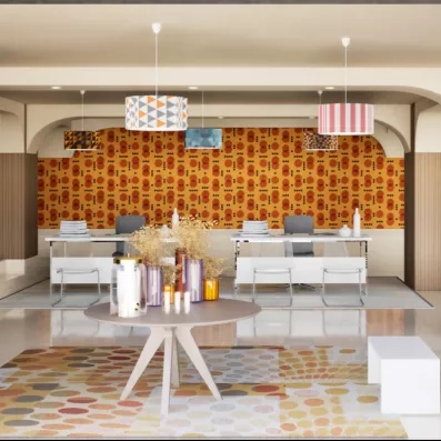 hall de réception avec deux bureaux 