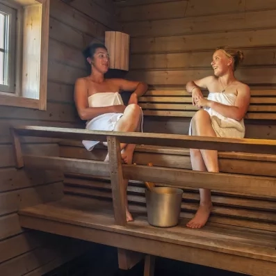 Expérience de sauna finlandais traditionnel, moment de relaxation authentique lors d'un voyage en Laponie.