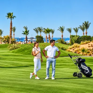 Terrain de golf et activités de loisirs sous le soleil au Steigenberger Aqua Magic, Hurghada.