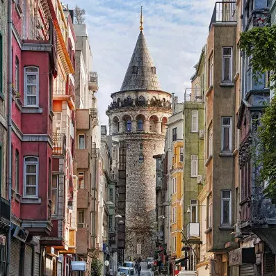 Tour de Galata dominant Istanbul, point de vue panoramique sur la vieille ville et le Bosphore.