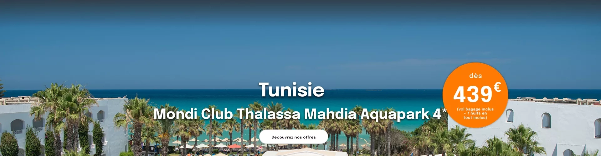 une plage en Tunisie avec une offre à 439€